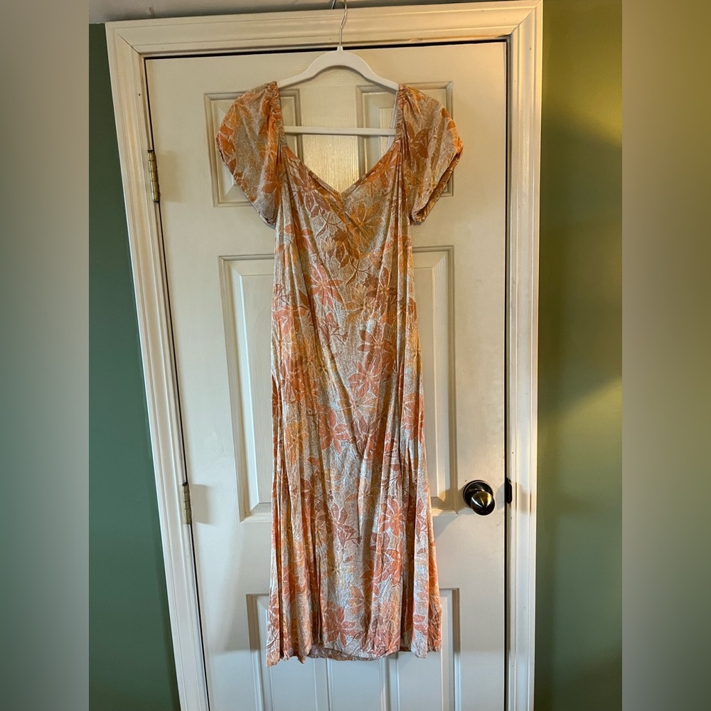 Orange Floral Dress